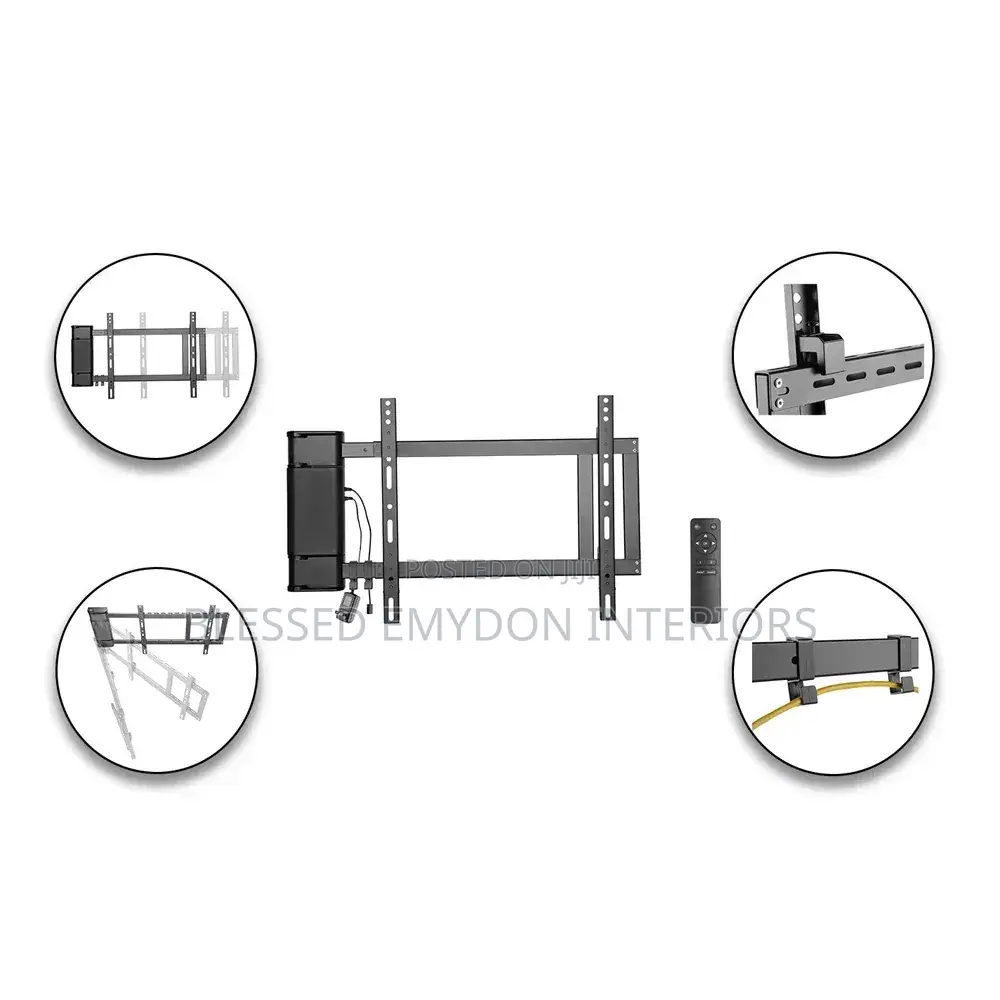 Panning Motorized Tv Wall Mount With Remote Controller