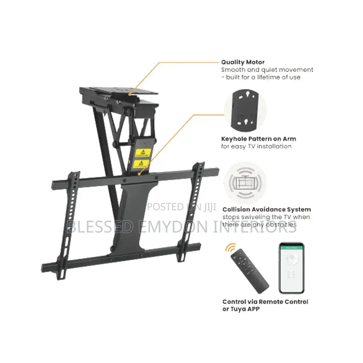 Large Smart Swivelling Flip Down Tv Ceiling Mount for Cement