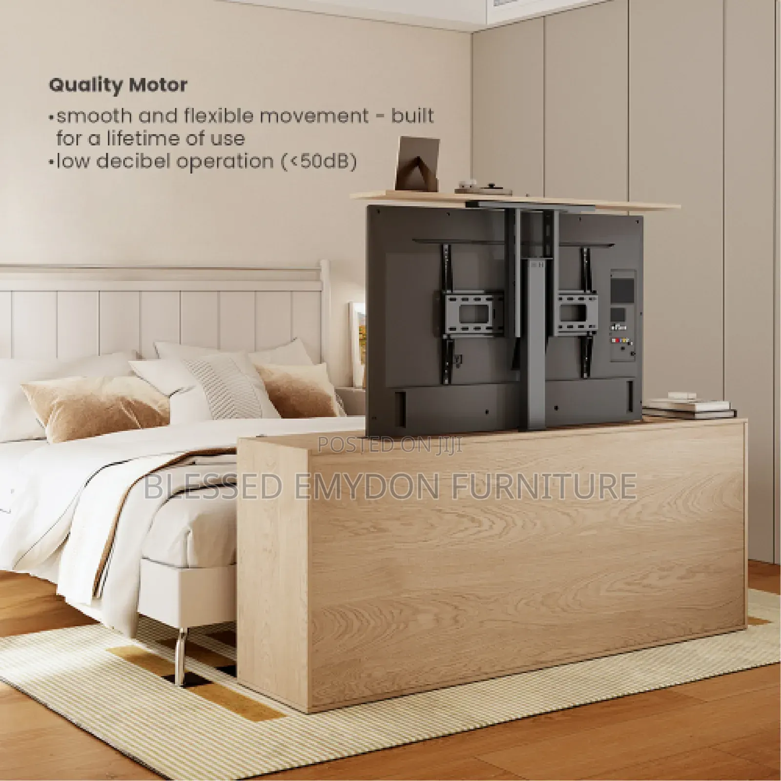 Smart Large Motorized Tv Lift Stand With Voice App Control