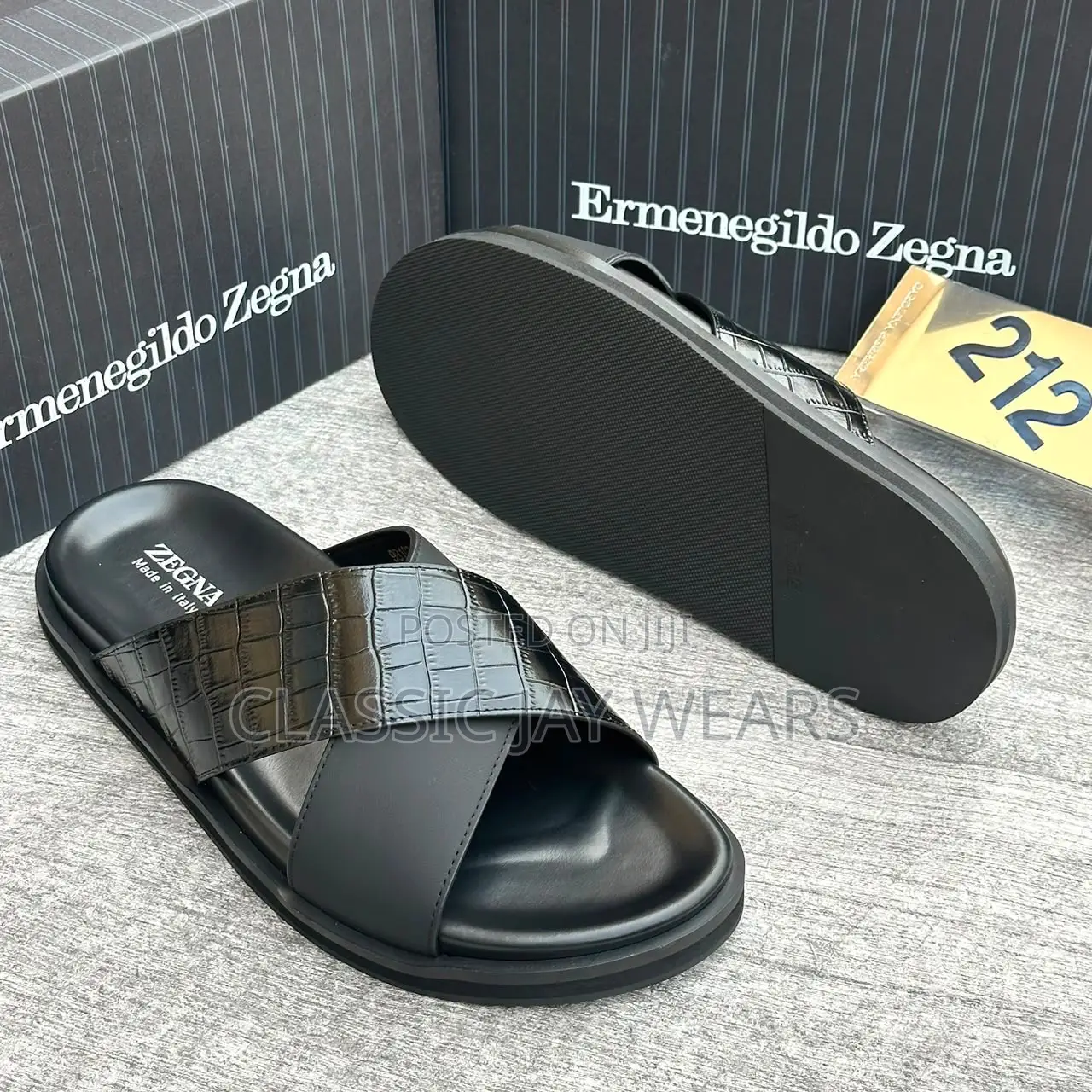Thick Sole Black Cross Slippers