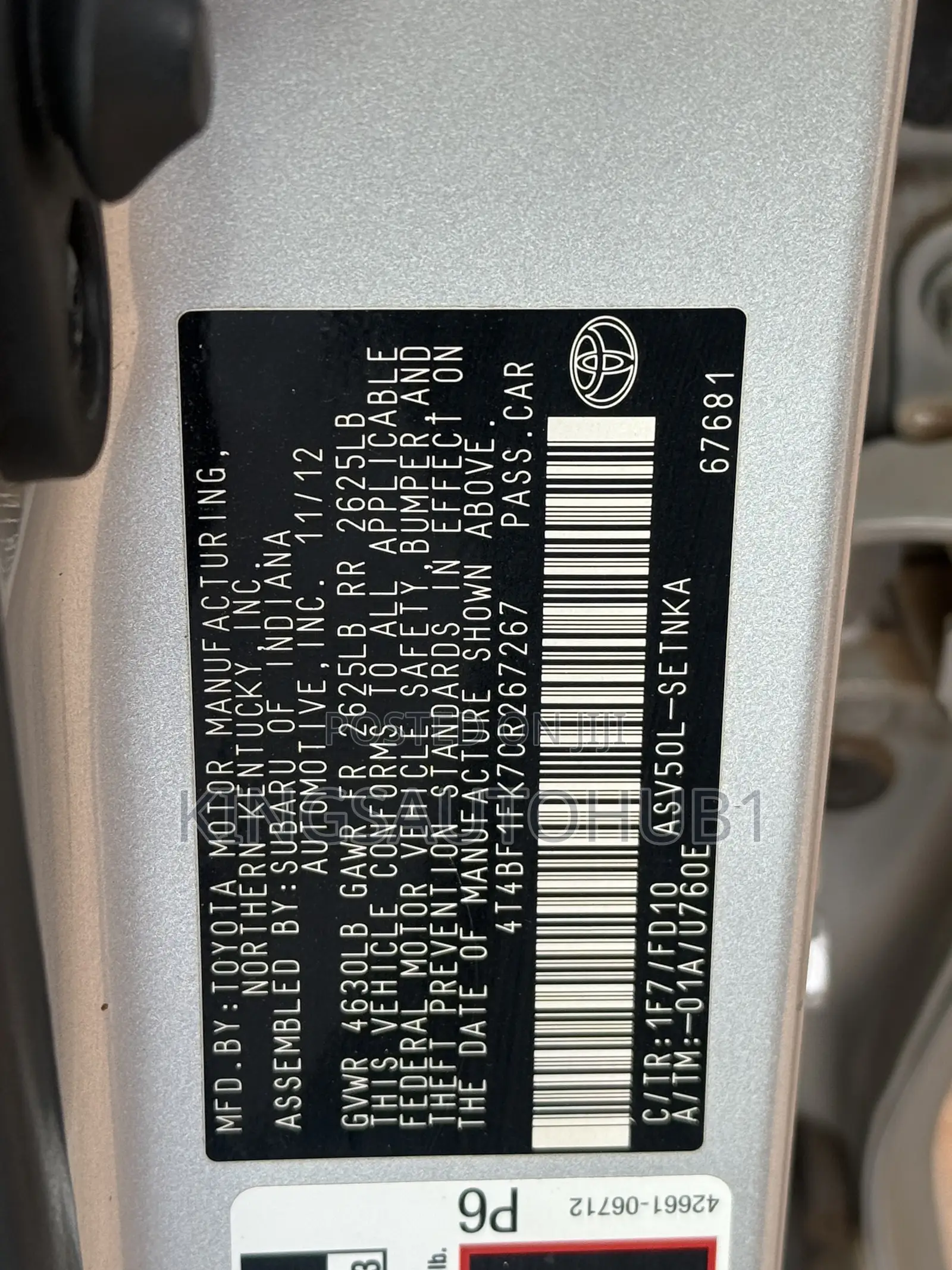 Toyota Camry L 4dr Sedan (2.5L 4cyl 6A) 2013 Silver