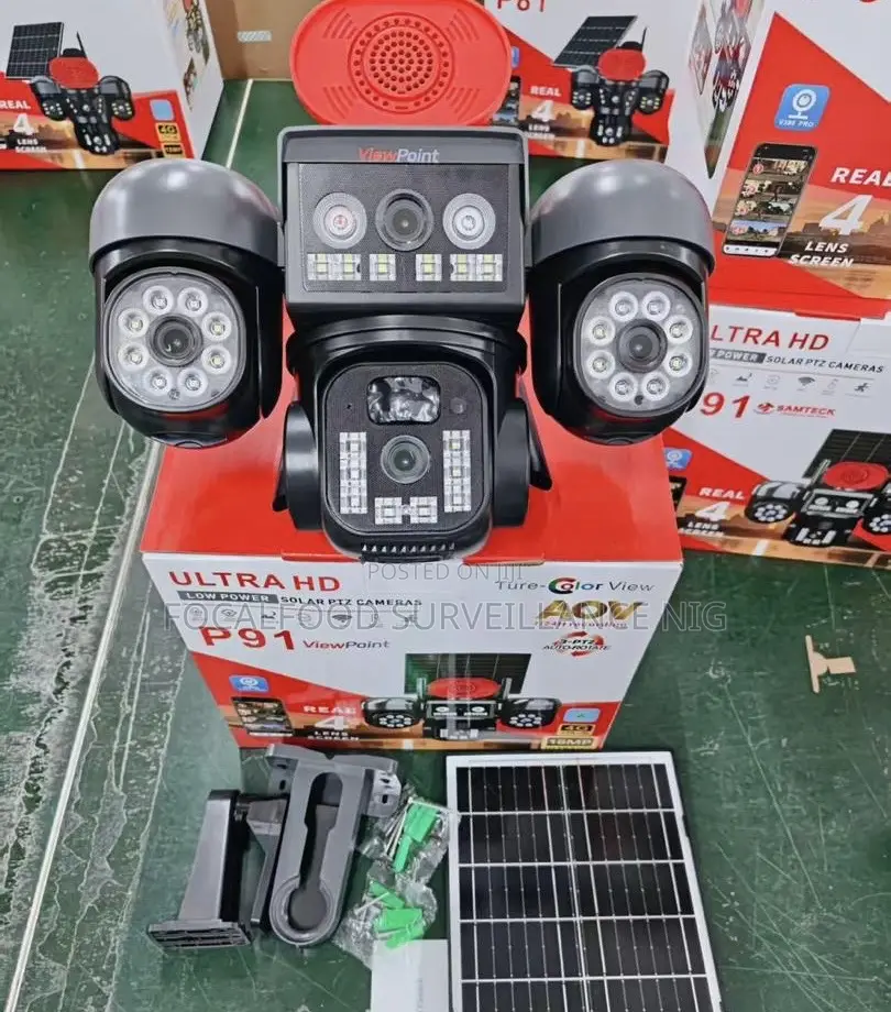 4-Lens Ai Solar CCTV Camera – 4g Wireless Security Camera
