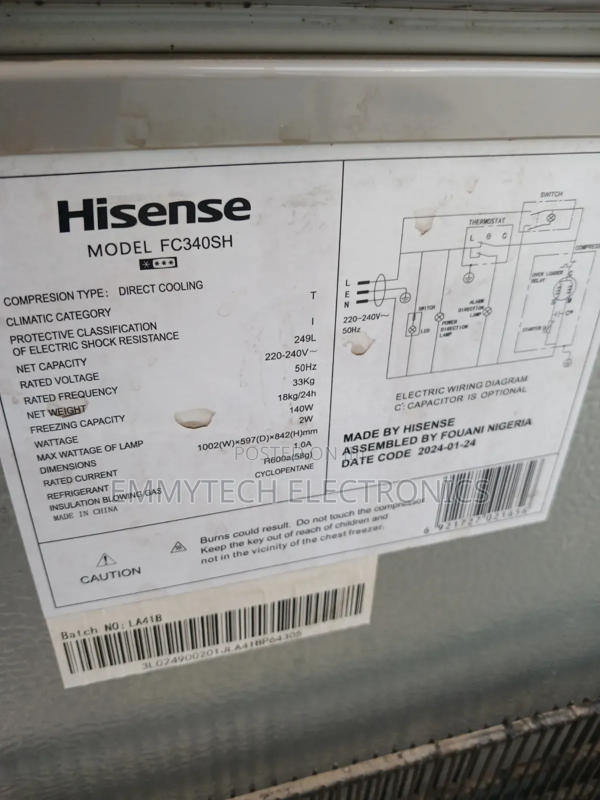 Hisense Deep Freezer 250ltrs