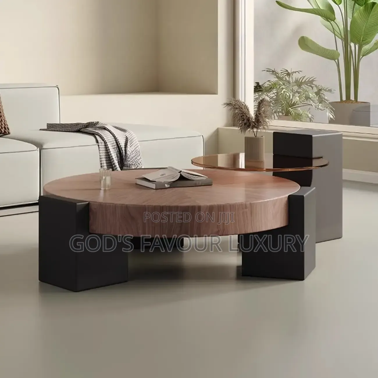 Modern Wooden Center Table and Side Stool.