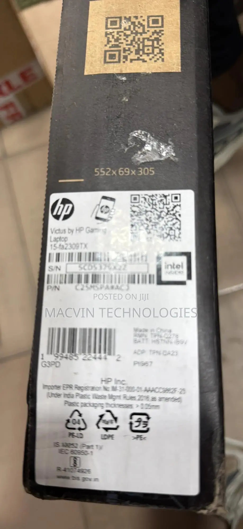 New Laptop HP Victus 15 16GB Intel SSD 1T