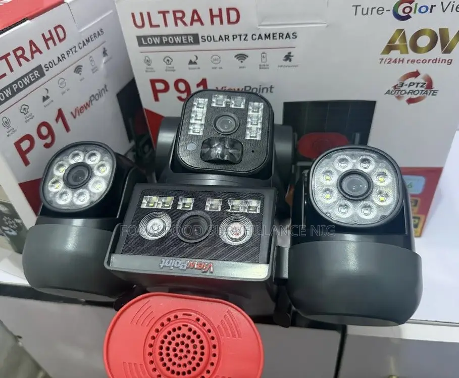 Four Lens, Four Views CCTV Solar Powered Camera