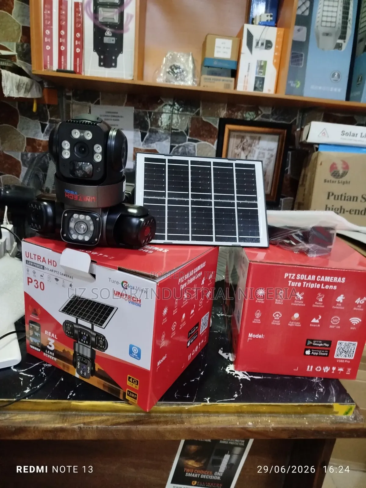 PTZ Solar Camera Triple Lens
