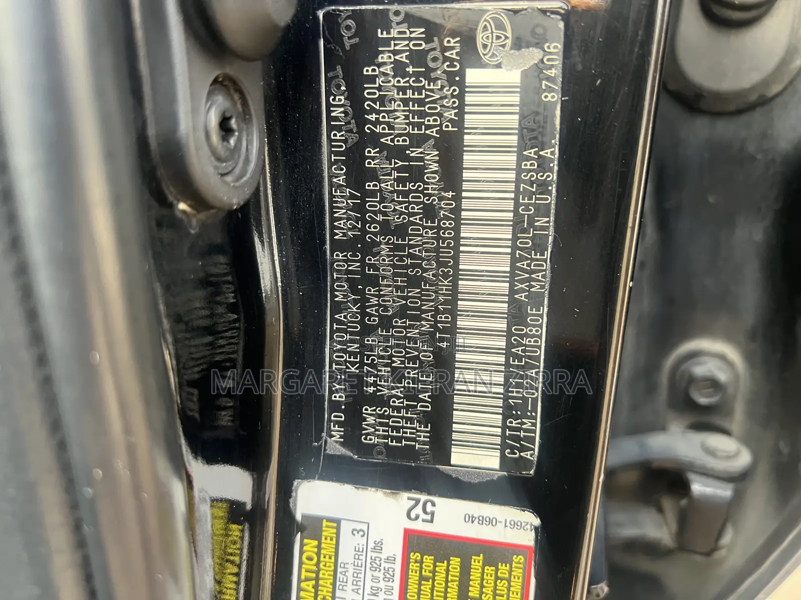 Toyota Camry SE FWD (2.5L 4cyl 8AM) 2018 Black