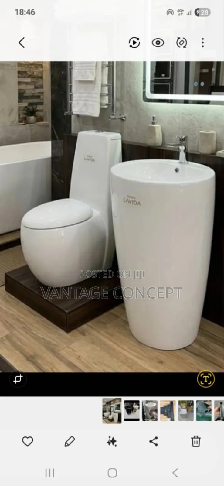 Egg Shape Wc With Round Shape Standing Washing Hand Basin