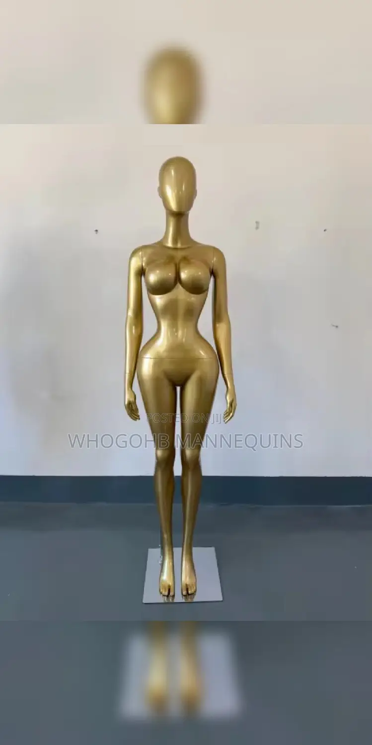 Labake Full Fibreglass Painted Gold Female Mannequin Size 10