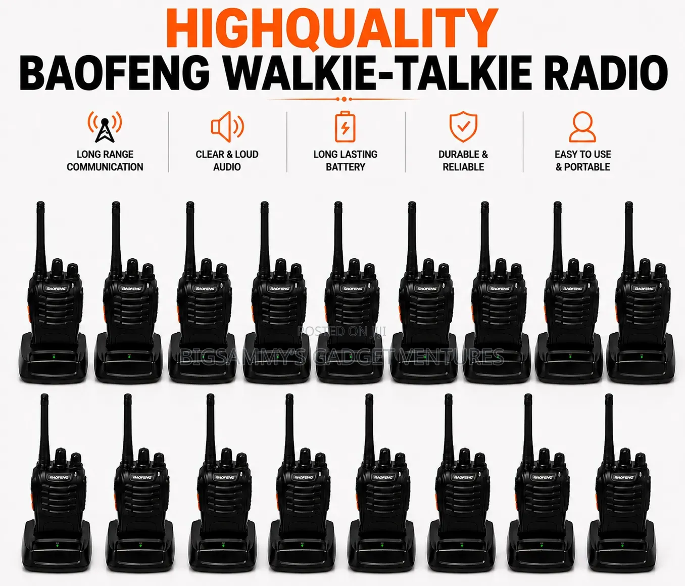 17pcs of High Quality Baofeng Walkie Talkie Radios(Bf888s)
