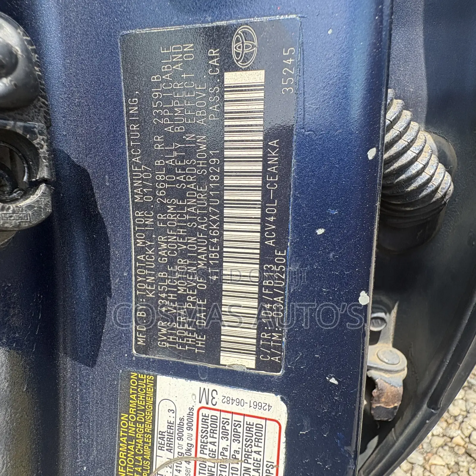Toyota Camry LE 4dr Sedan (2.4L 4cyl 5A) 2007 Blue