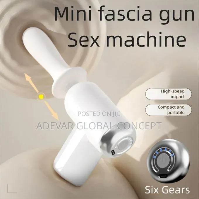 Handheld Massage Gun With 4 Heads 1 Dildo Vibrator Orgasm Sex Toy