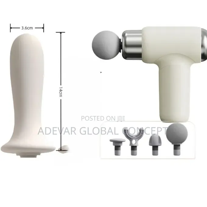 Handheld Massage Gun With 4 Heads 1 Dildo Vibrator Orgasm Sex Toy