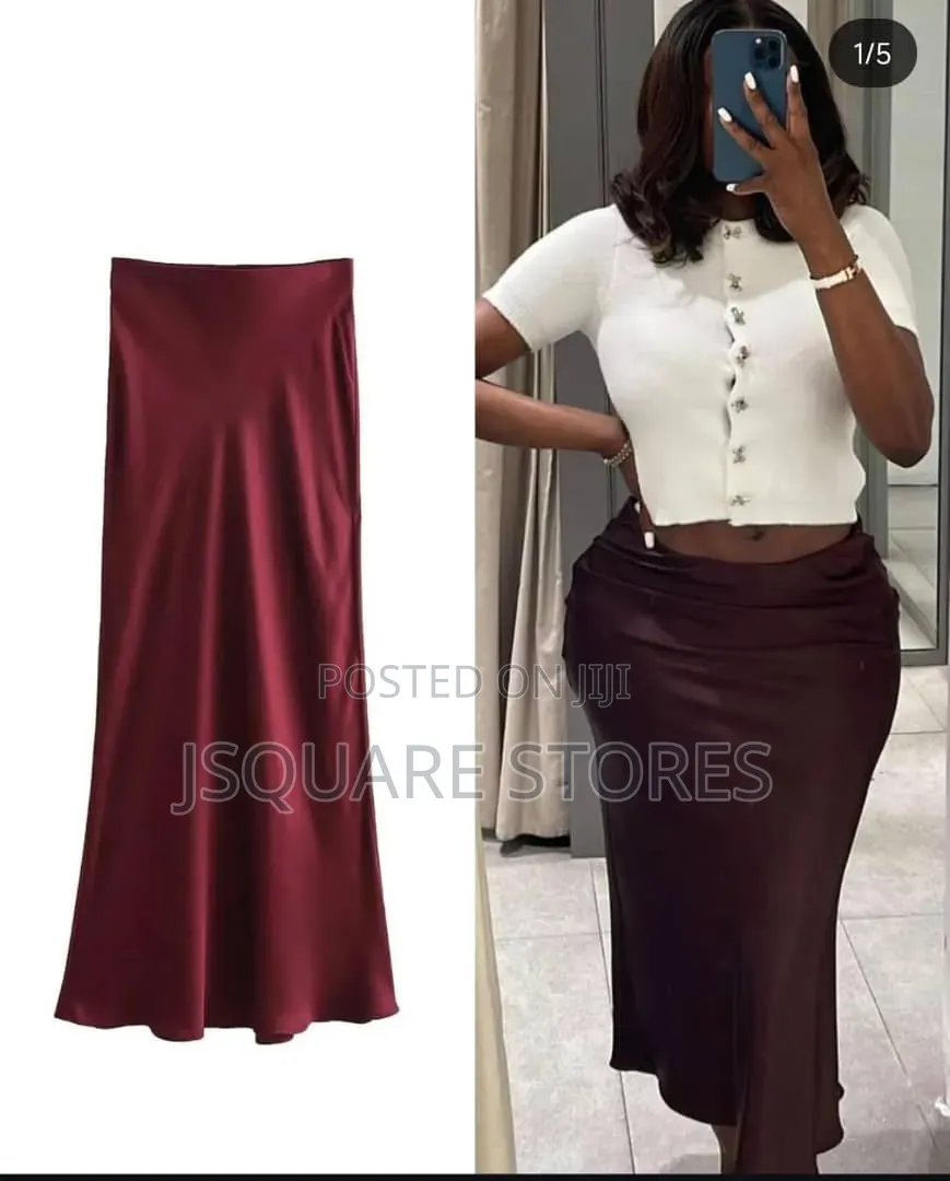 Luxury Long Silk Material Skirt, Available in Sizes and Colours