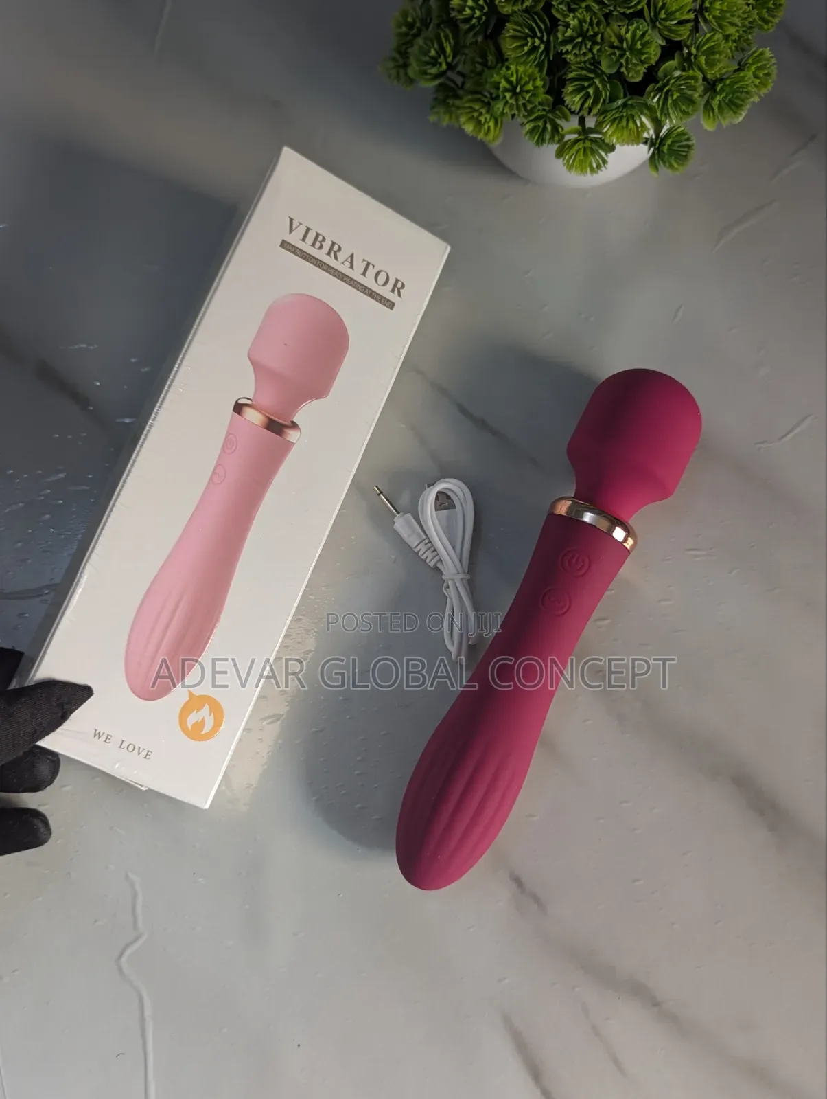 3-in-1 Heating Magic Wand Clitoris Vibrator Sex Toy for Women