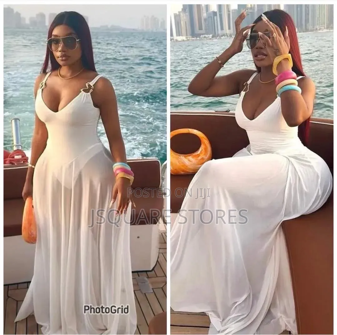 Luxury Beach Wear Is Available in Black, Off-White, and Blue.