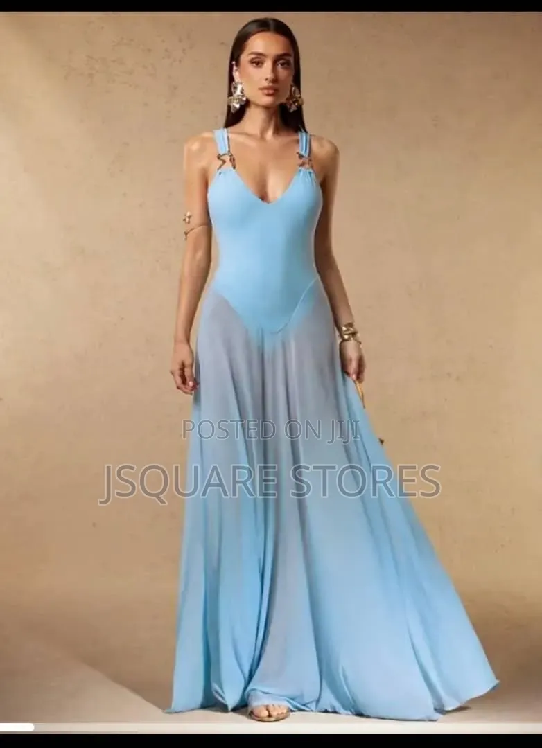 Luxury Beach Wear Is Available in Black, Off-White, and Blue.