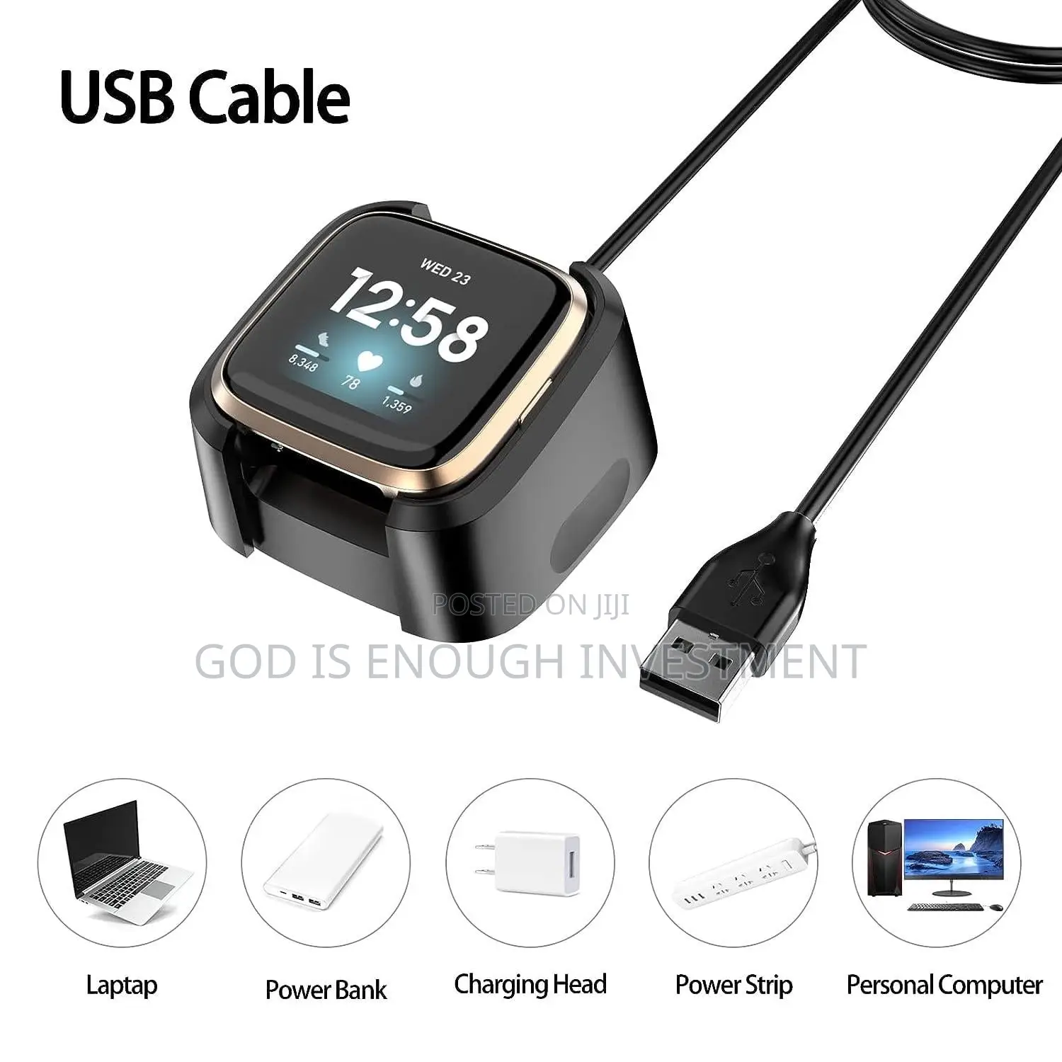 Original Fitbit Versa 2 Smart Watch Charger (Usb)