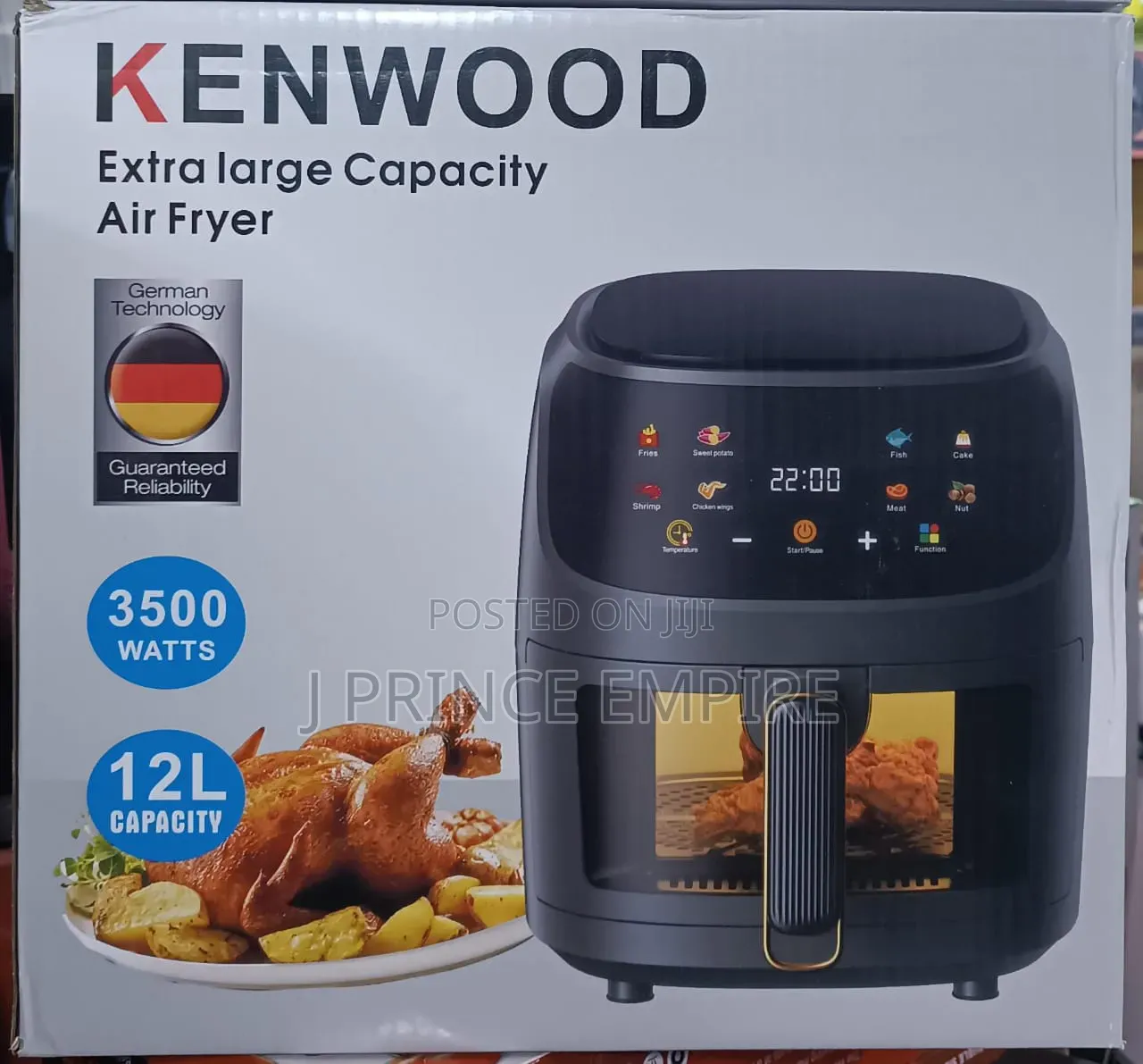 Extra Large Capacity 12l Air Fryer – 3500w (German Technology