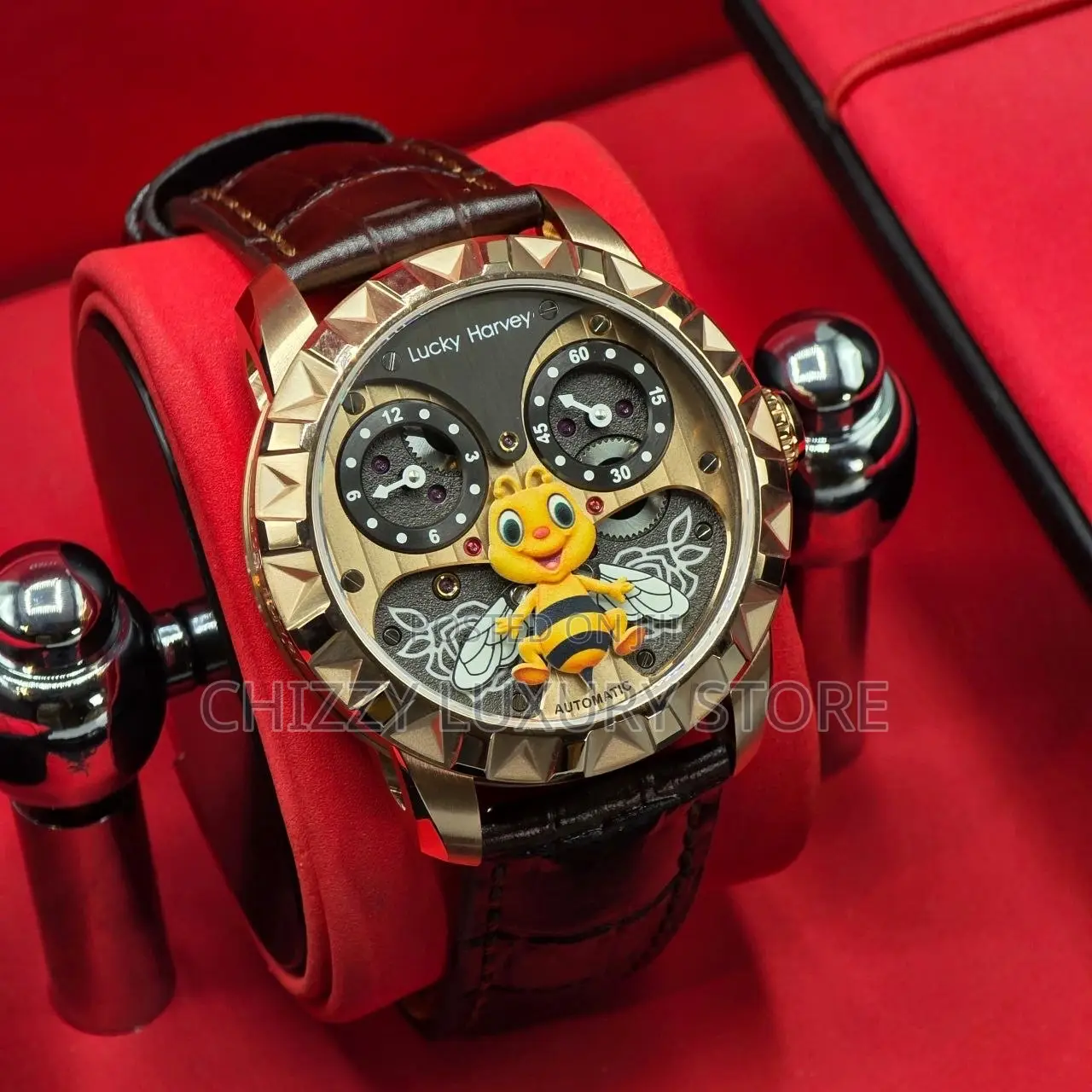 Lucky Harvey Quality Luxury Men Automatic Engine Wristwatch