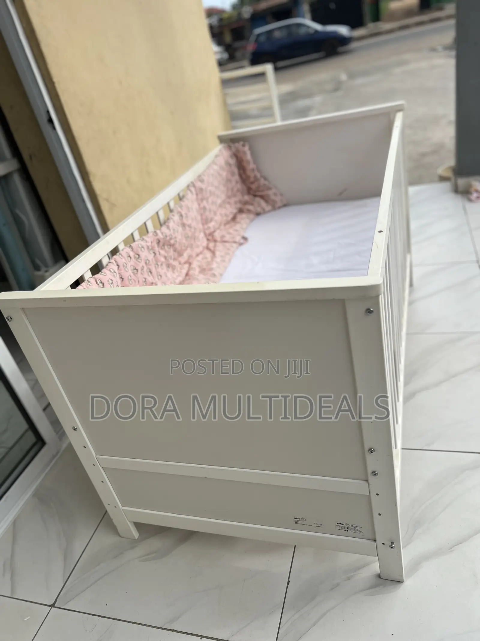 Foreign Imported Wooden Baby Crib Suitable for Twins With Bumper
