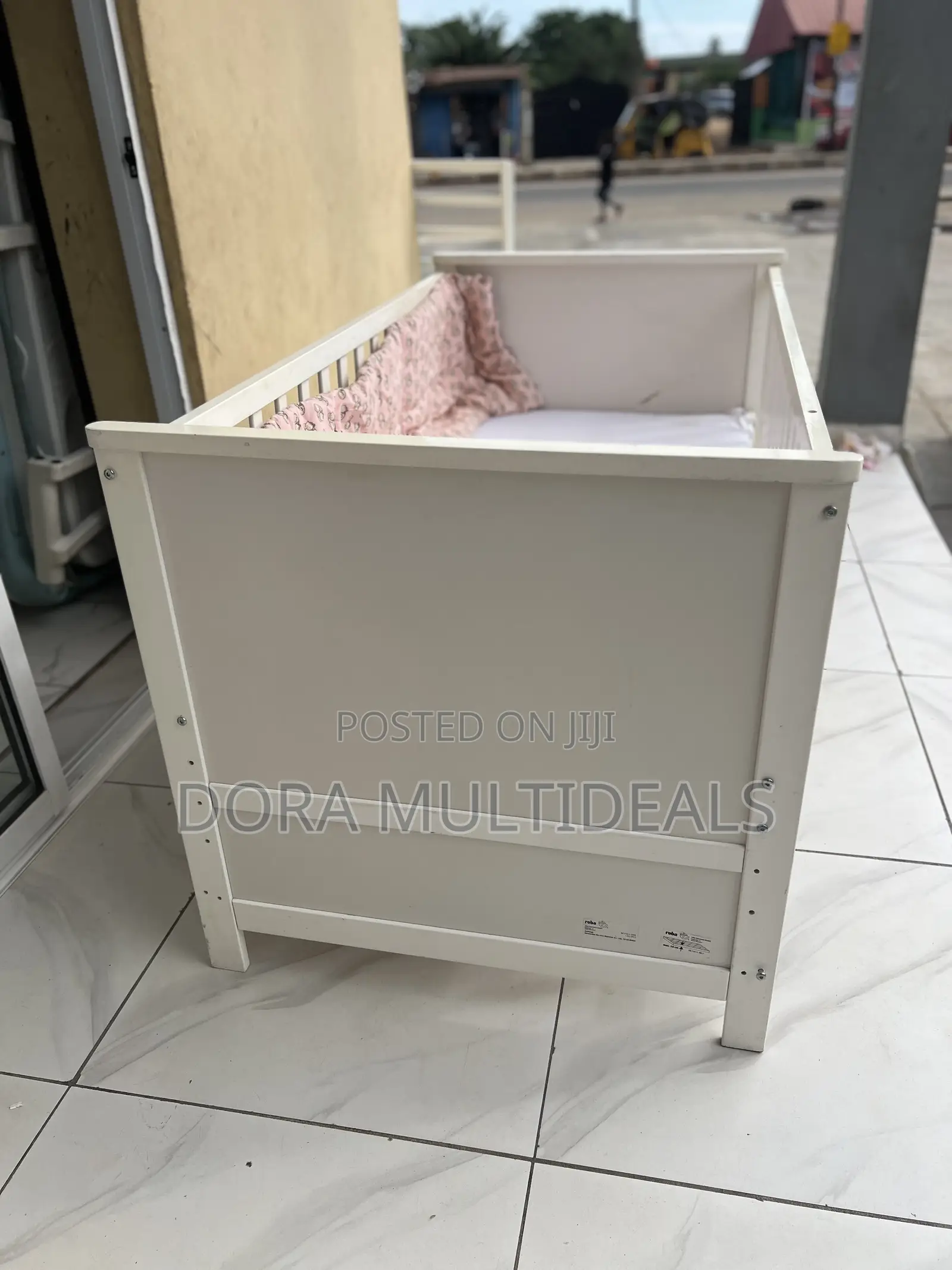 Foreign Imported Wooden Baby Crib Suitable for Twins With Bumper