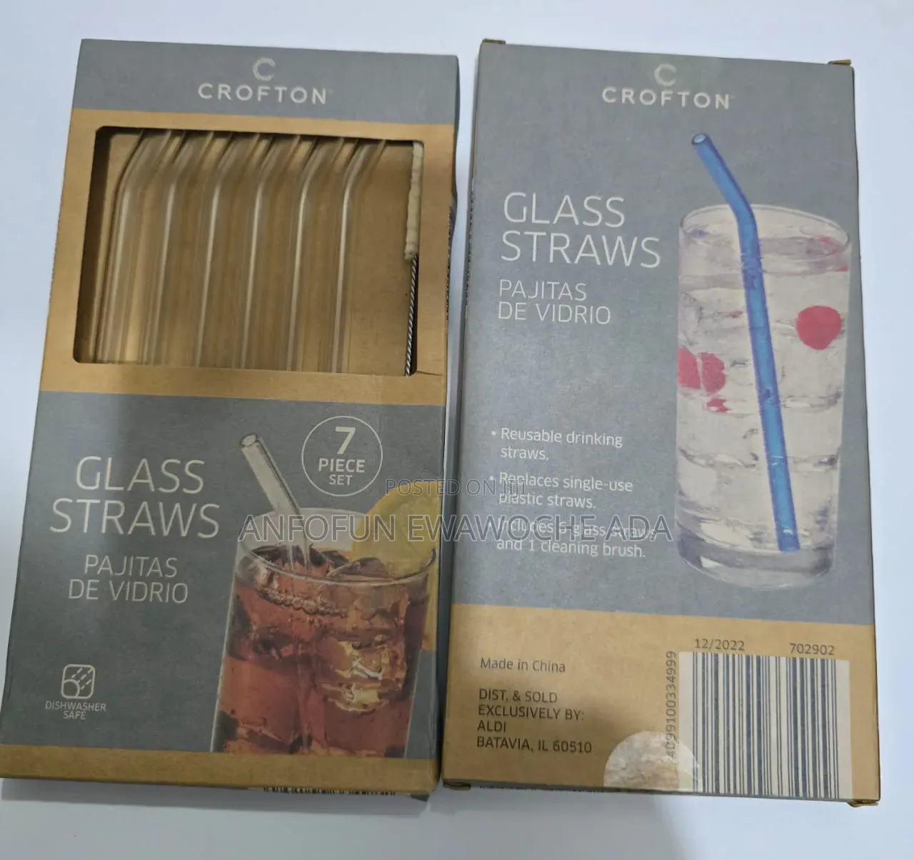 7 Piece Glass Straw