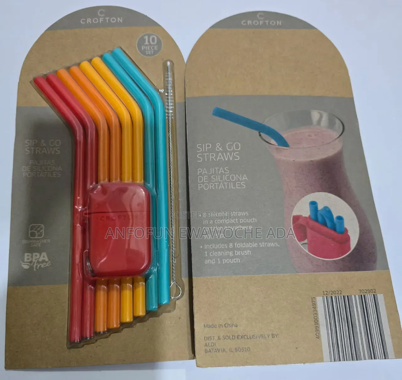10 Sup and Go Straw Include 1 Cleaning Brush and Straw Pouch