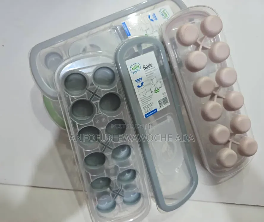 An Ice Cube Tray With Lid and Silicone Bottom