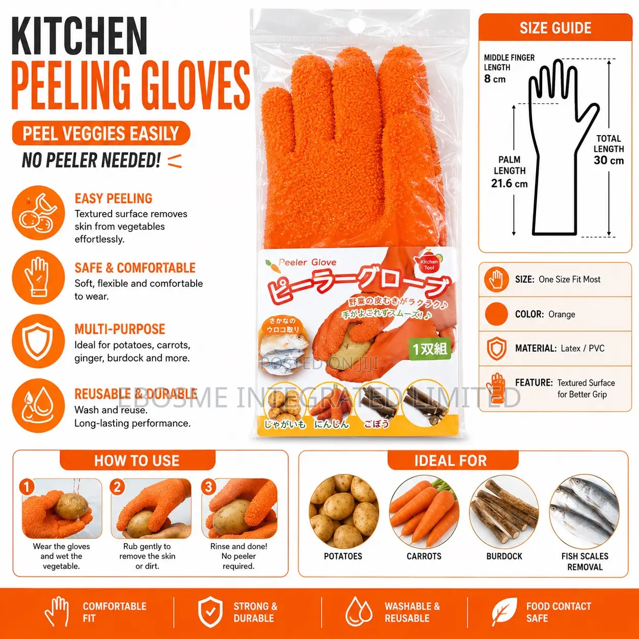 Kitchen Peeling Glove Potato Fish Peeling Glove (1 Pair)