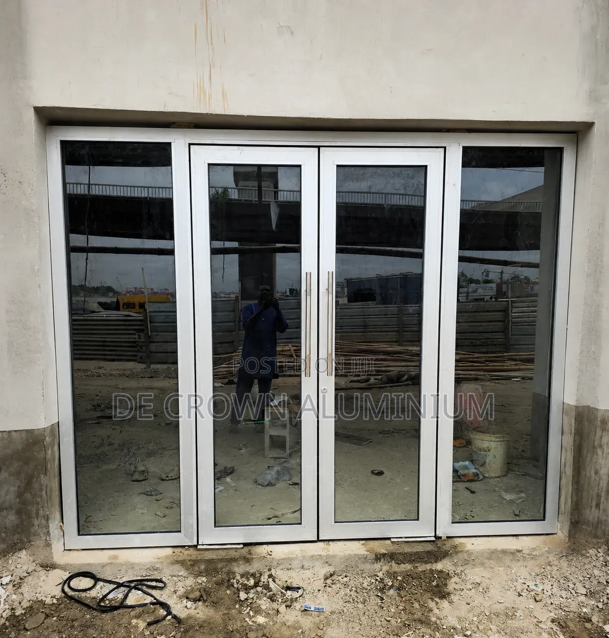 White Aluminium Double Swing Door | Modern Durable