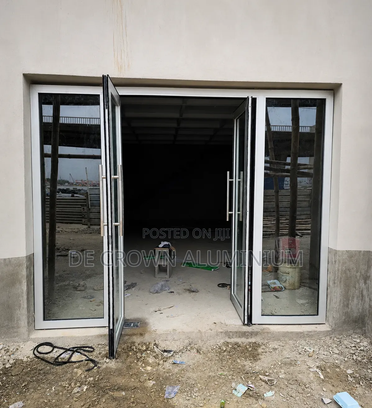 White Aluminium Double Swing Door | Modern Durable