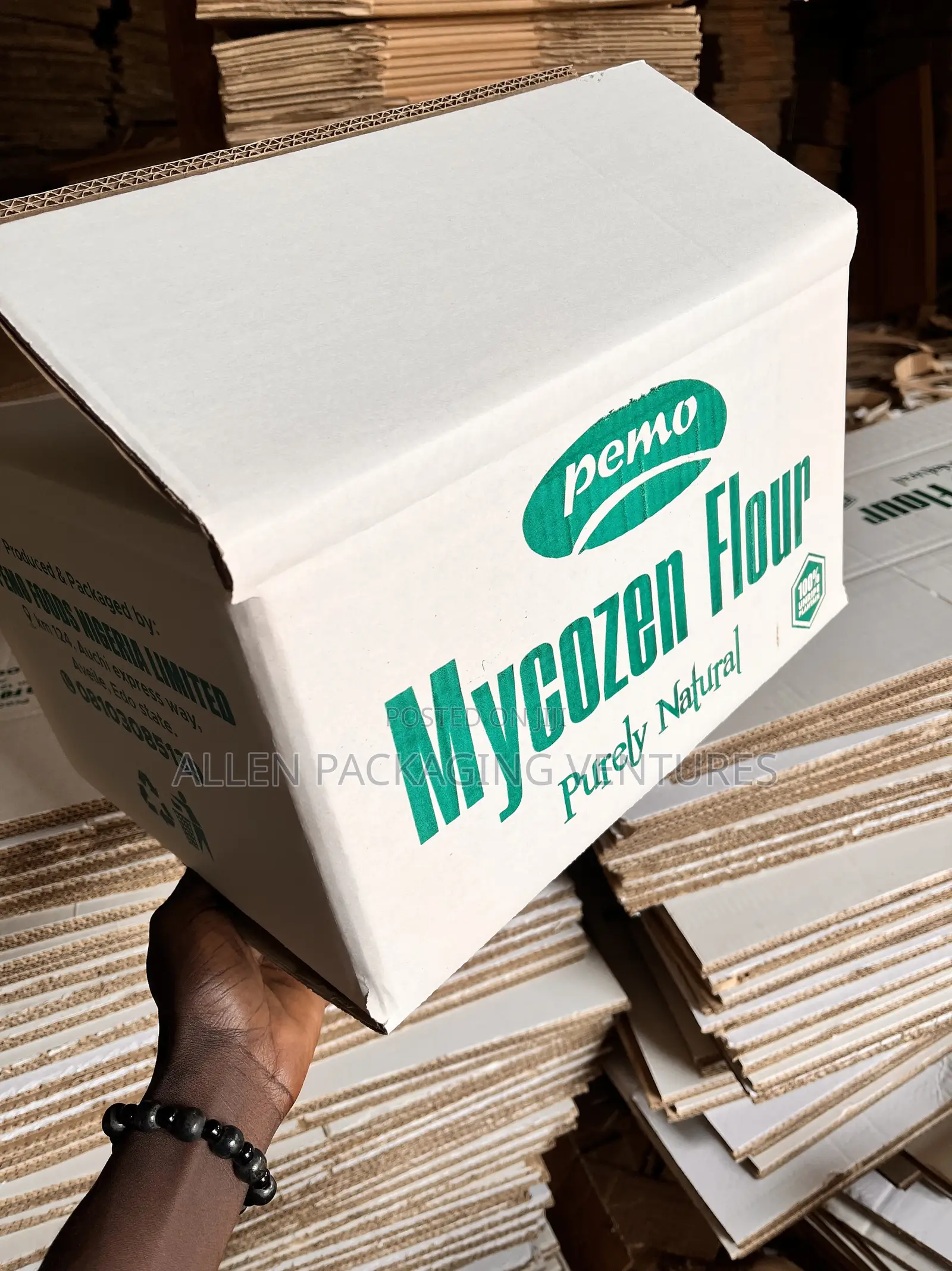 White Carton With a Clean Screen Printing,