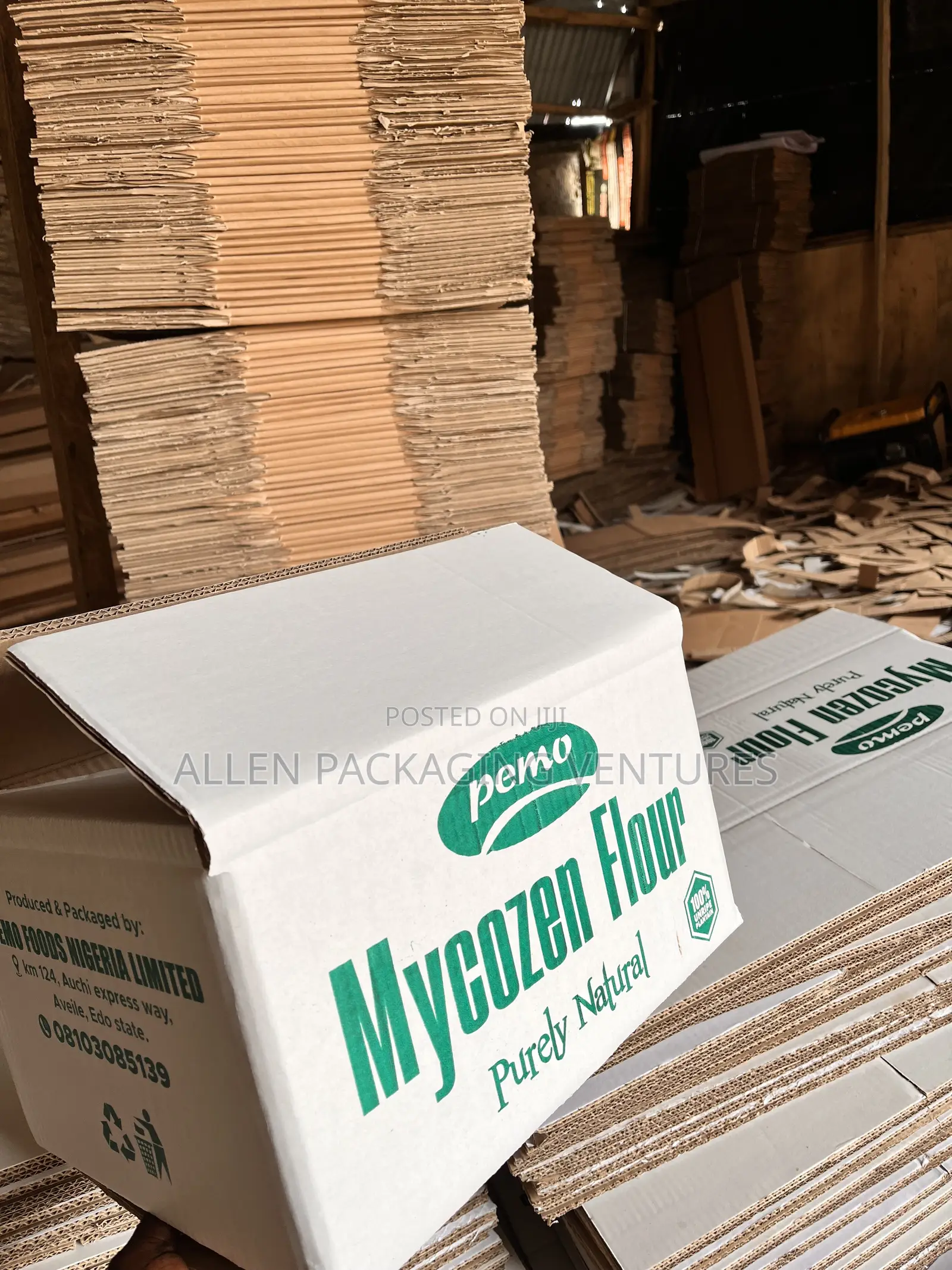 White Carton With a Clean Screen Printing,