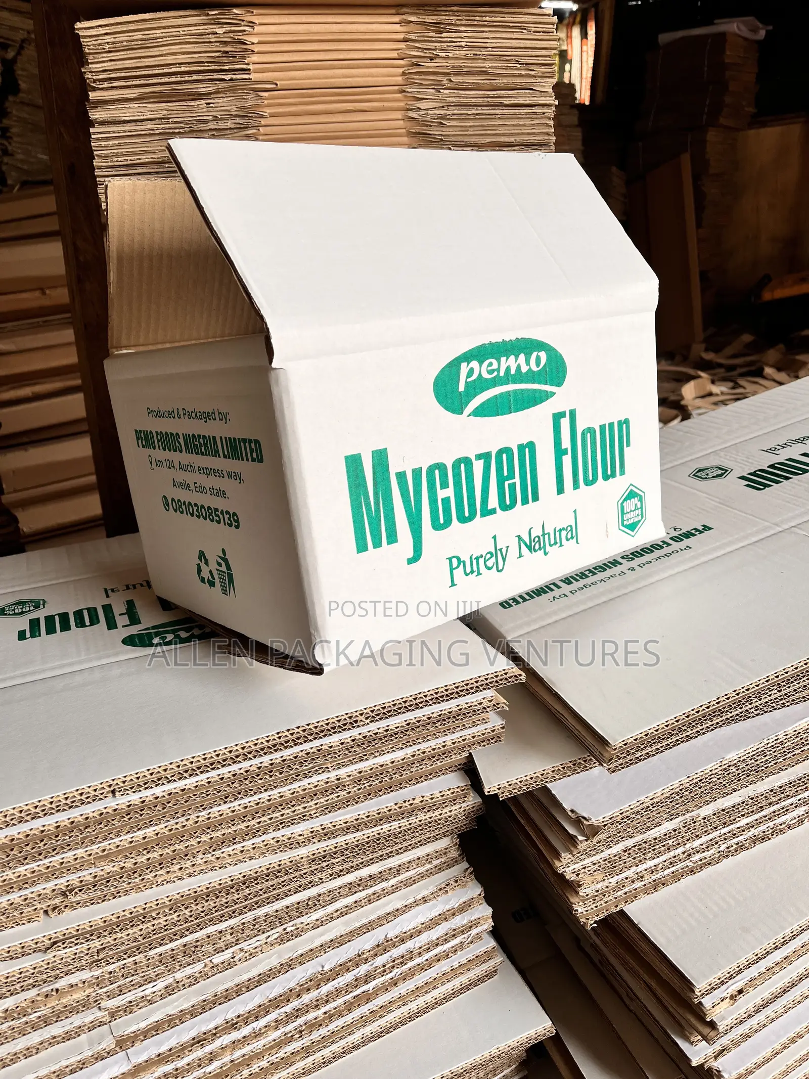 White Carton With a Clean Screen Printing,