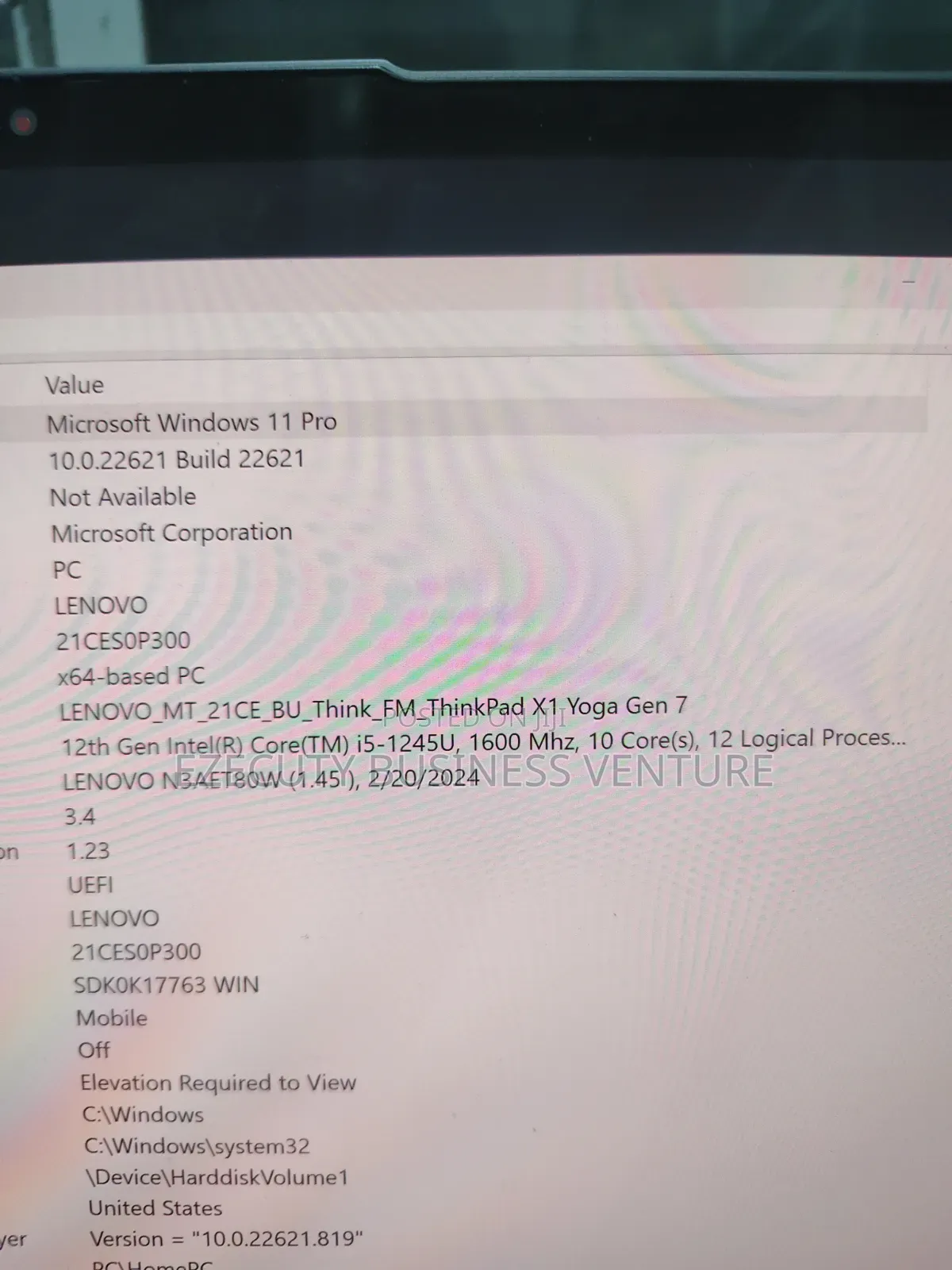 Laptop Lenovo ThinkPad X1 Yoga 16GB Intel Core i5 SSD 512GB