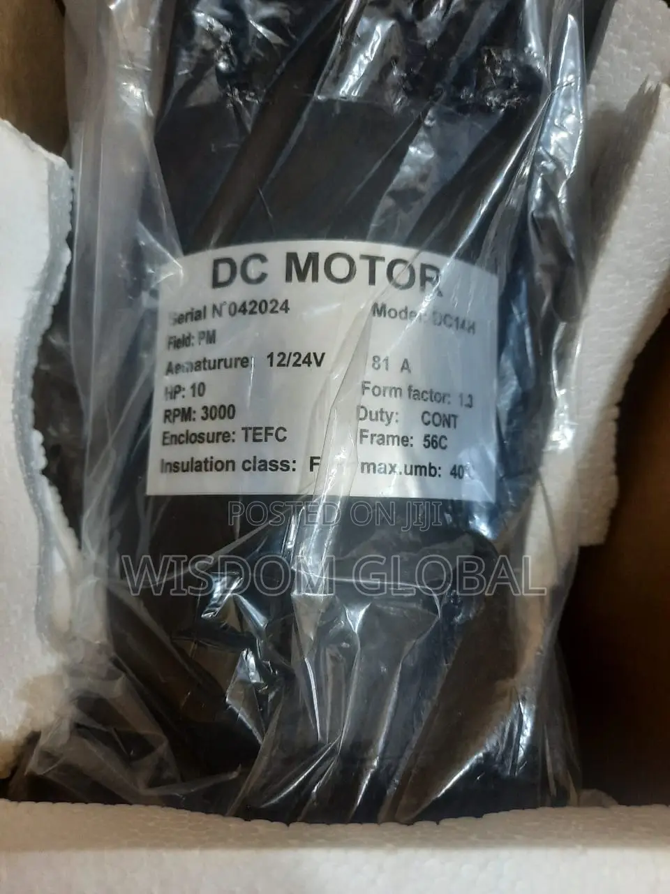 Original Dc Motor 10hp 12/24v 3000rpm