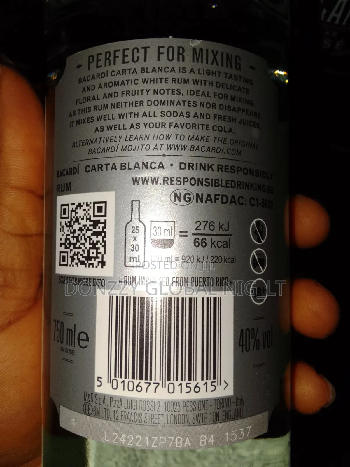 Bacardi White Rum by (12bottles)