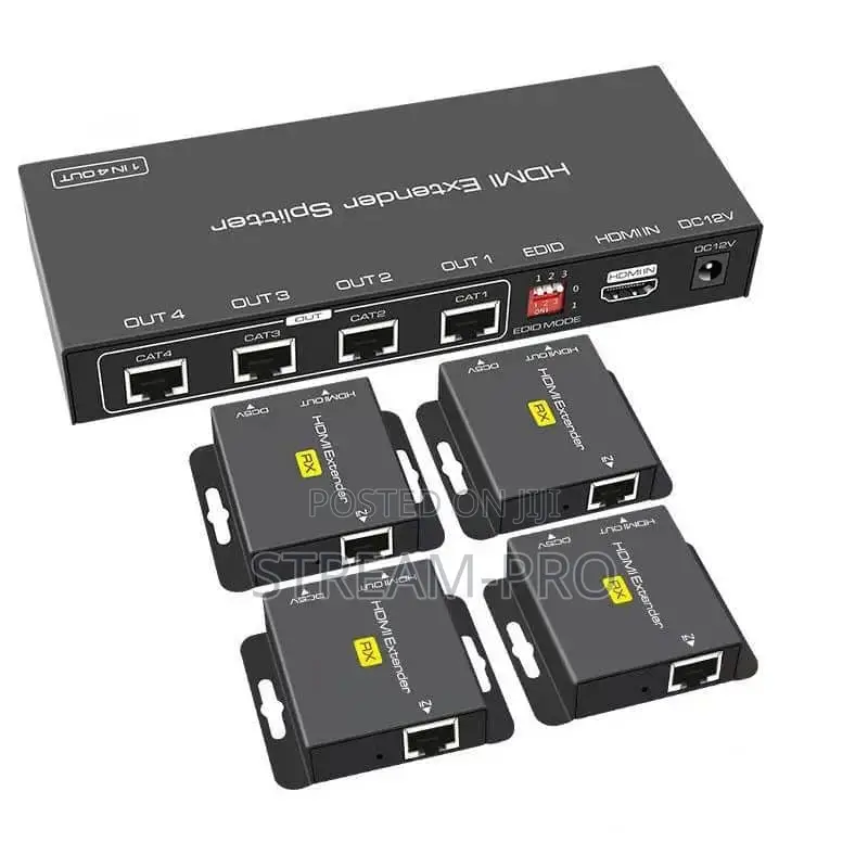 KVM 200mtrs 1 Transmitter (Tx) to 4 Receivers (Rx) Hdmi KVM Extender