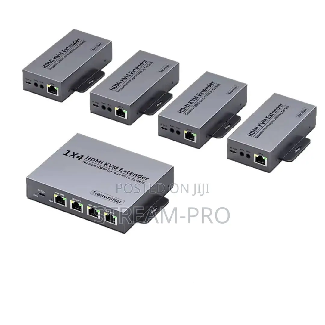 KVM 200mtrs 1 Transmitter (Tx) to 4 Receivers (Rx) Hdmi KVM Extender