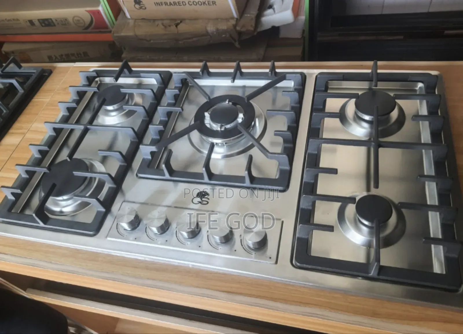 Original Gs Built-in 90cm Stainless Steel 5 Burners Gas Cooker Hob.