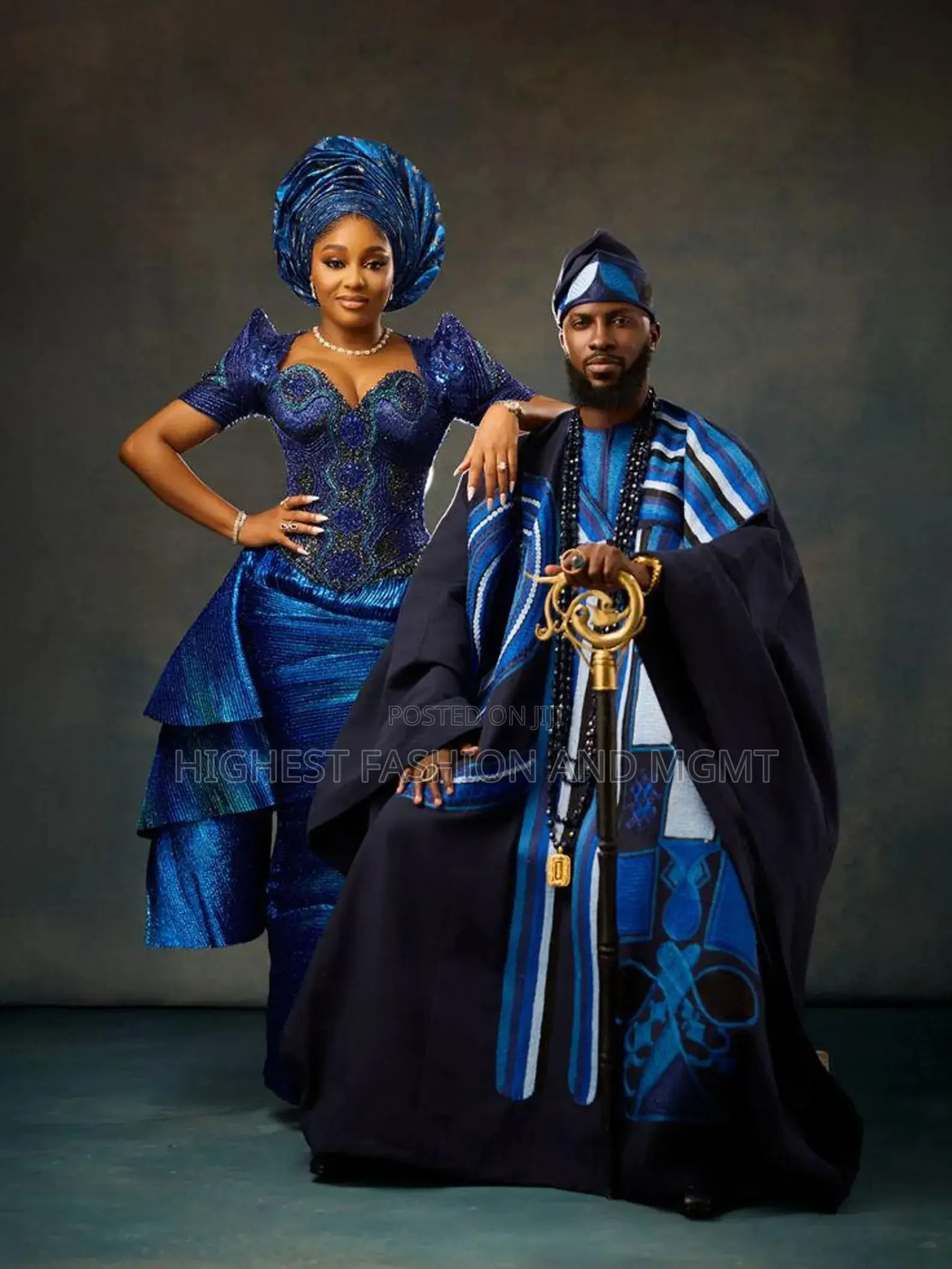 Asooke Couple Outfits for Nigerian and African Wedding