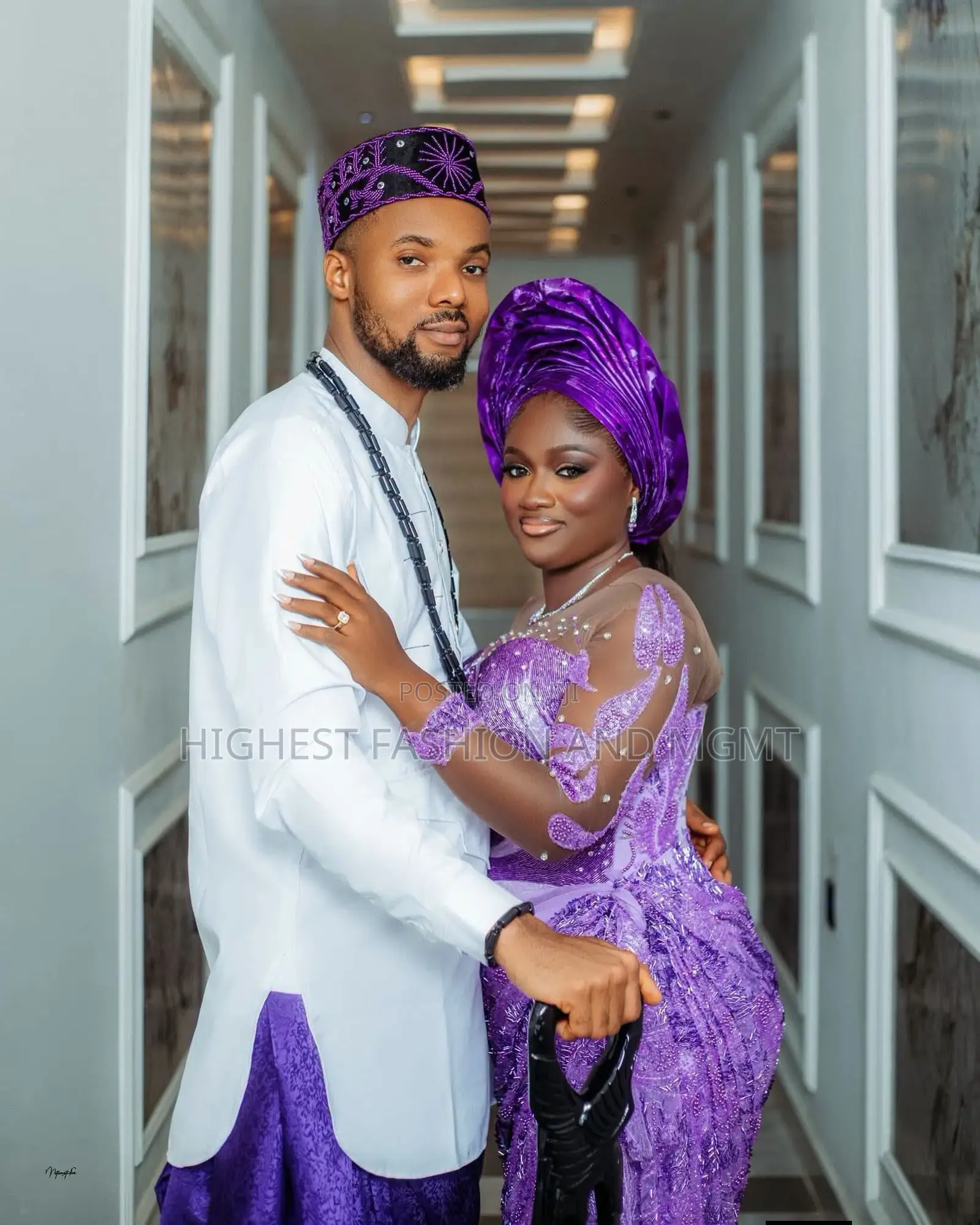Luxury Purple Beaded Traditional Wedding Dress