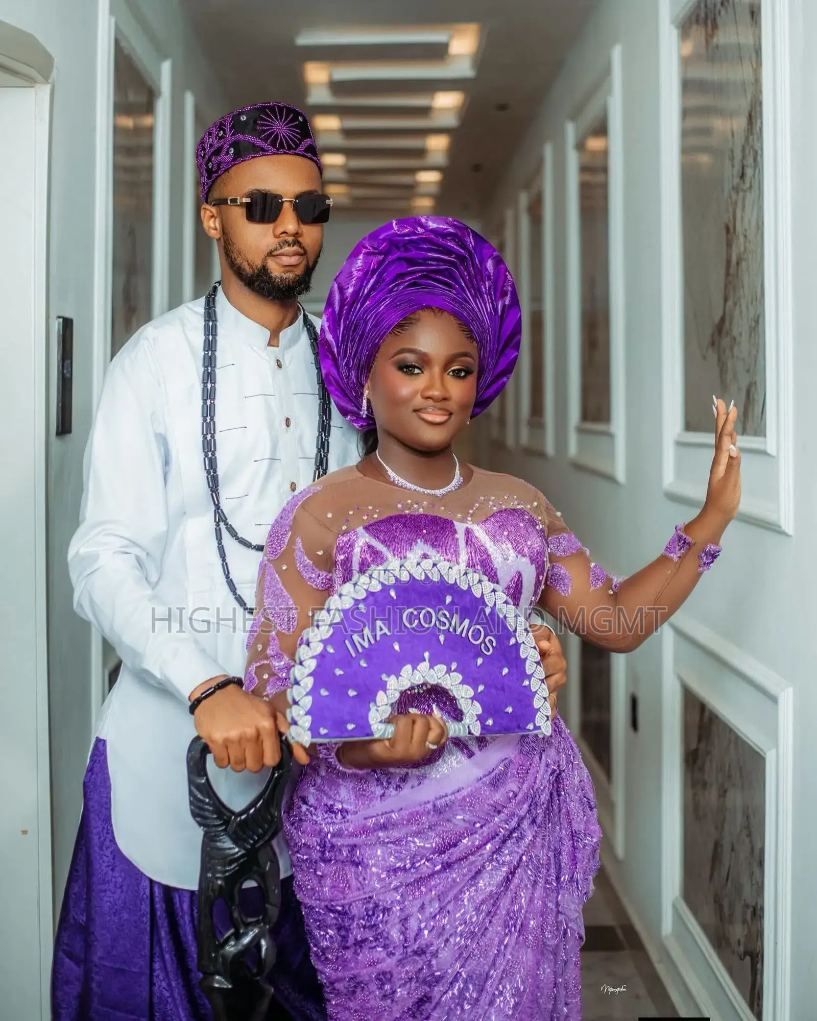 Luxury Purple Beaded Traditional Wedding Dress