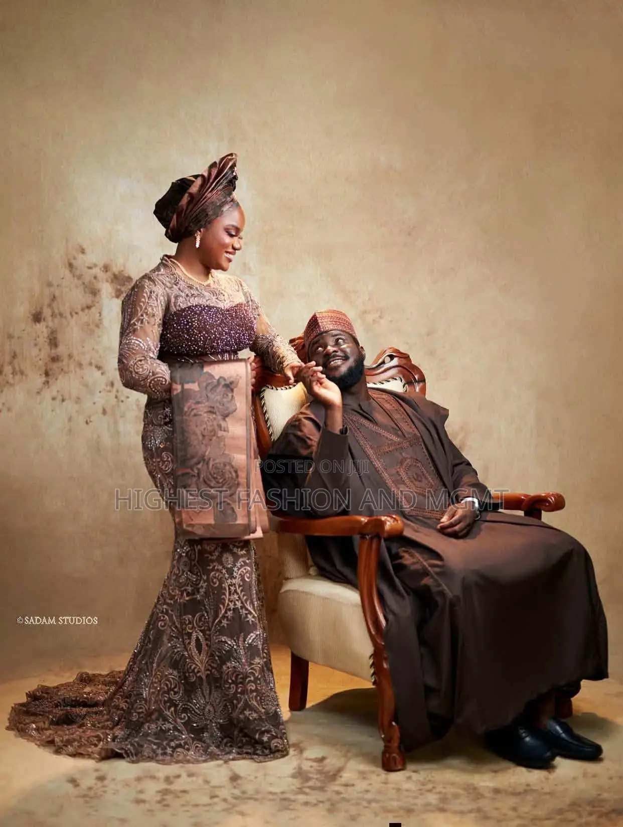 Chocolate Brown Traditional Wedding Gown