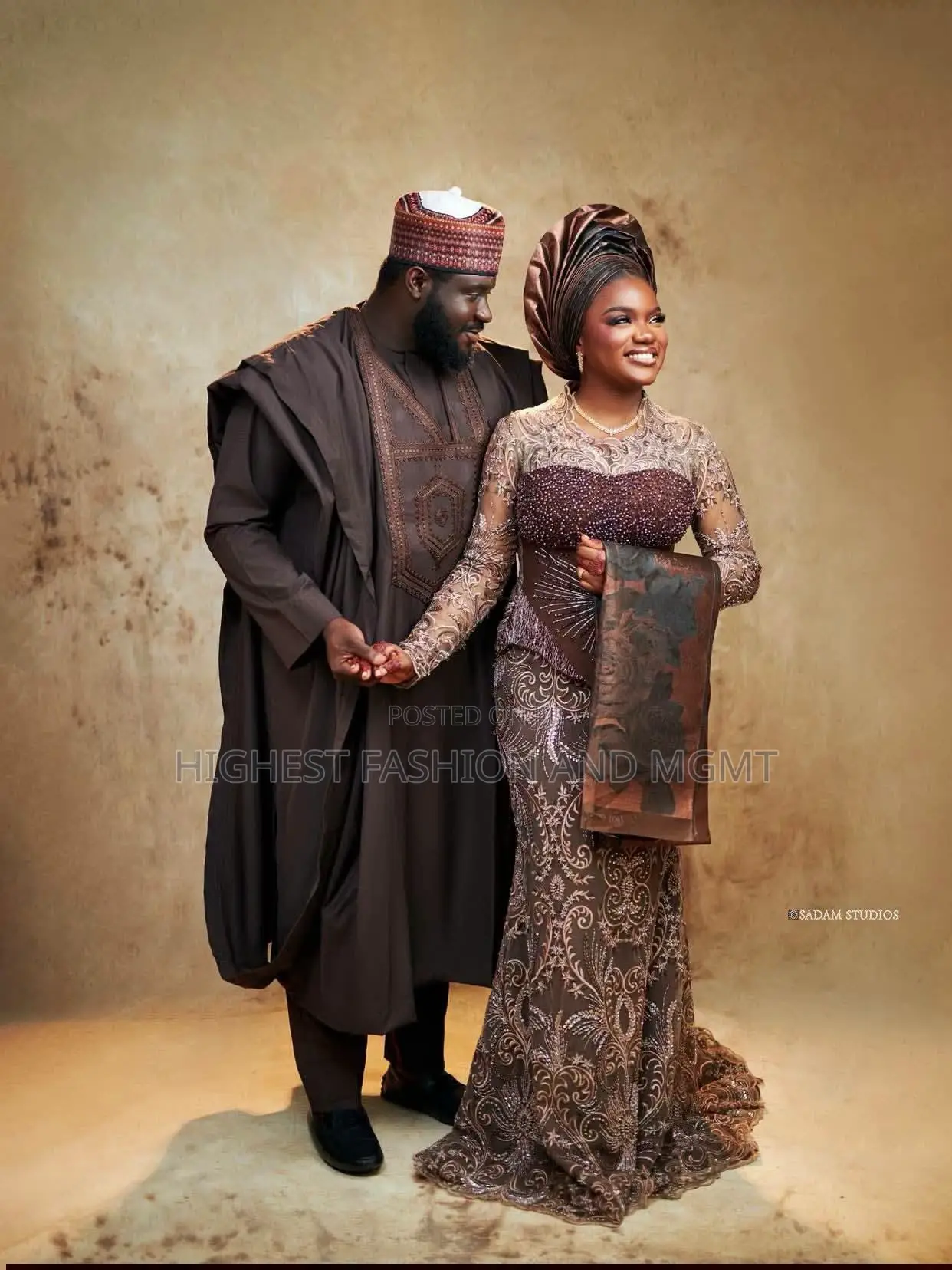 Chocolate Brown Traditional Wedding Gown