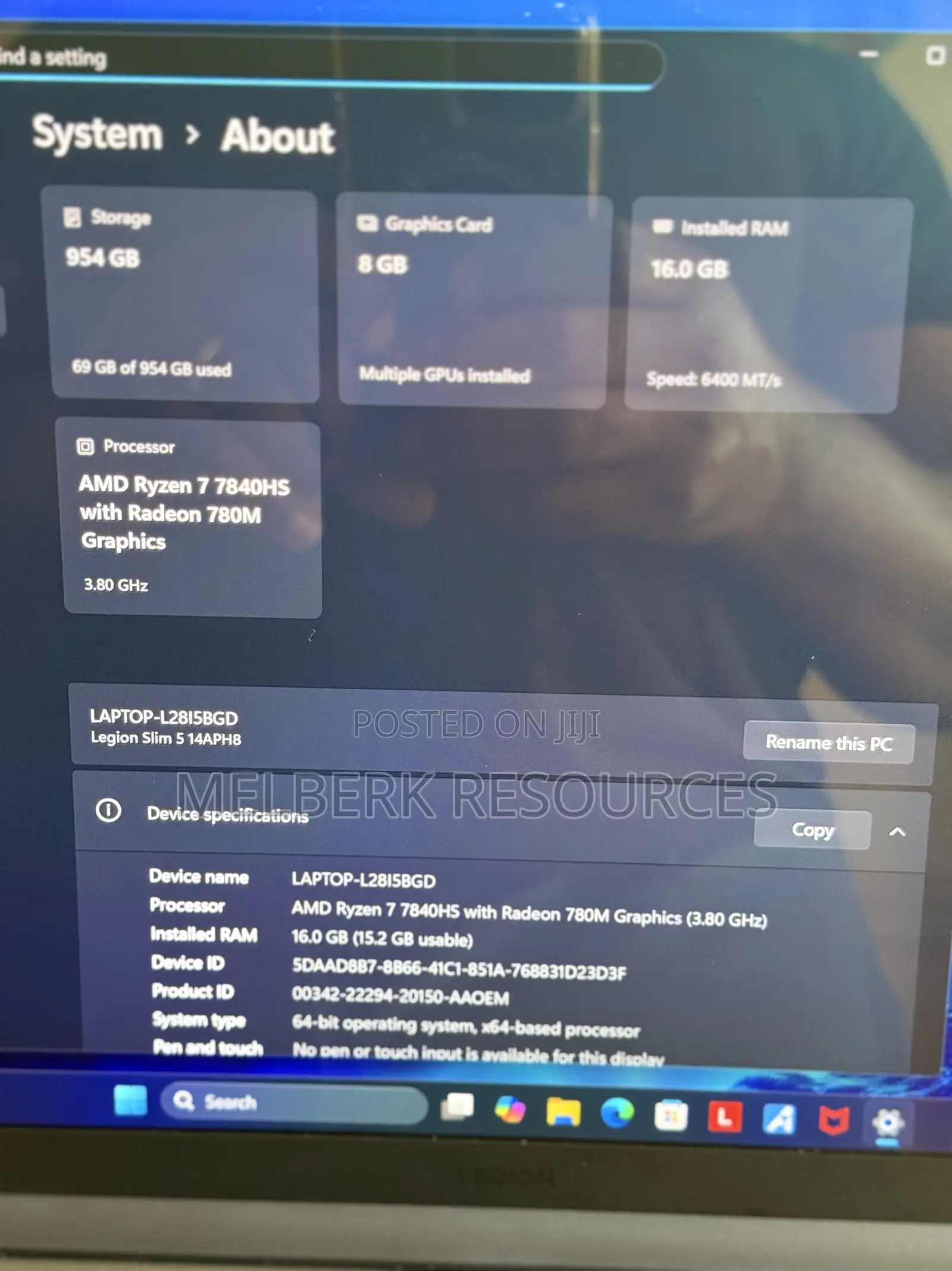 Laptop Lenovo Legion Slim 5 16GB AMD Ryzen 7 SSD 1T