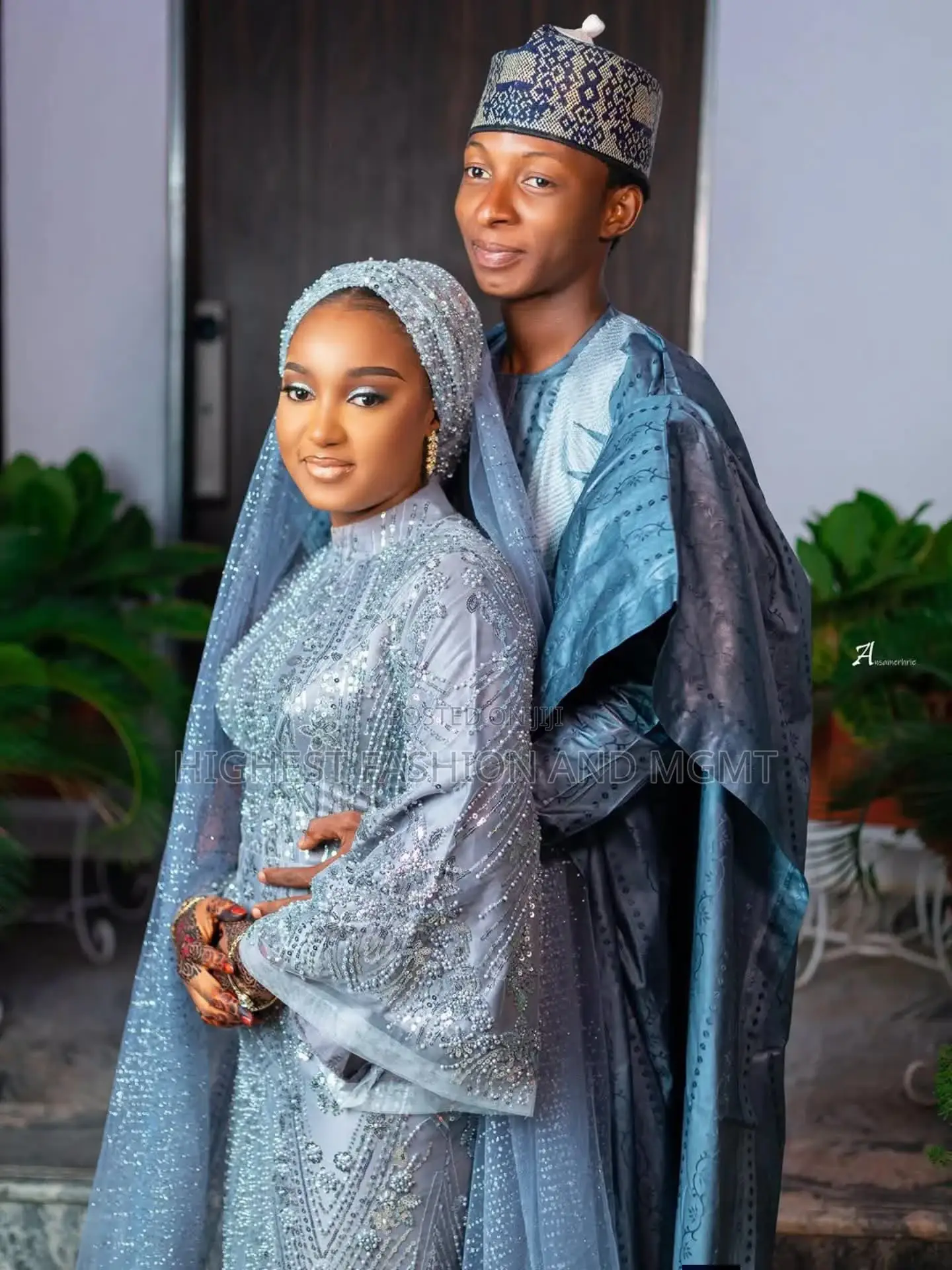 Silver Grey Kamus Bridal Gown Veil