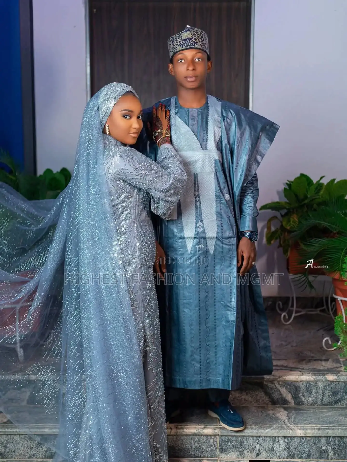 Silver Grey Kamus Bridal Gown Veil
